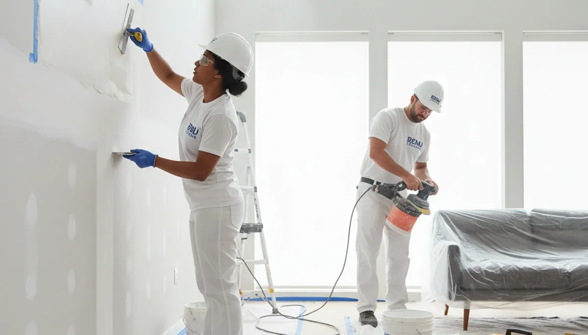 Professional drywall repair and wall restoration in Allentown PA home by expert painters