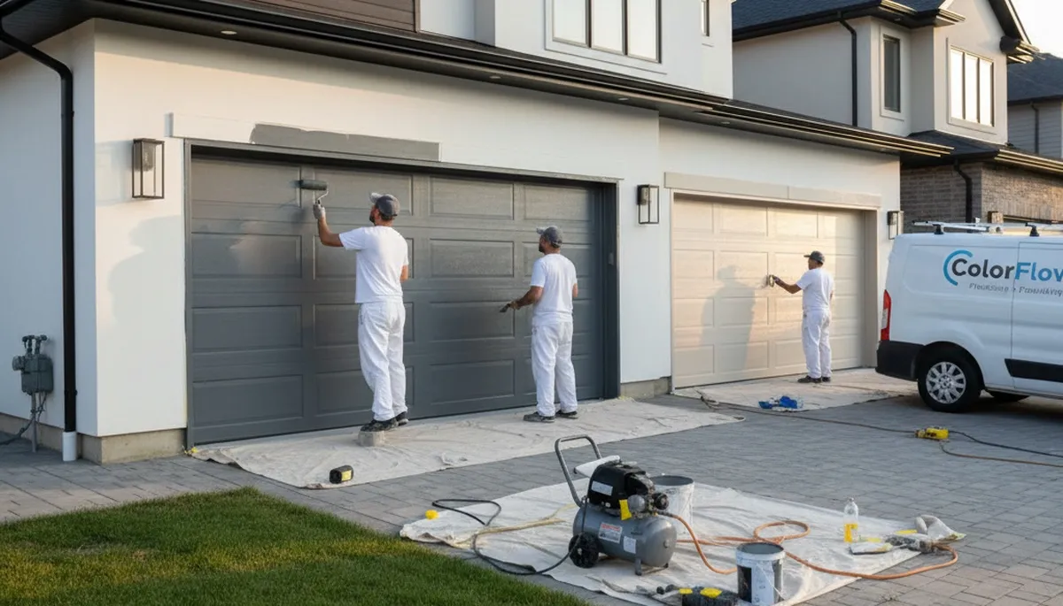 Professional garage door painting in Allentown, PA enhancing curb appeal and durable exterior finish