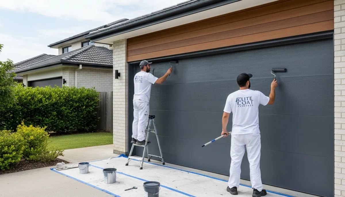 Professional garage door painting in Allentown, PA enhancing curb appeal with lasting finishes