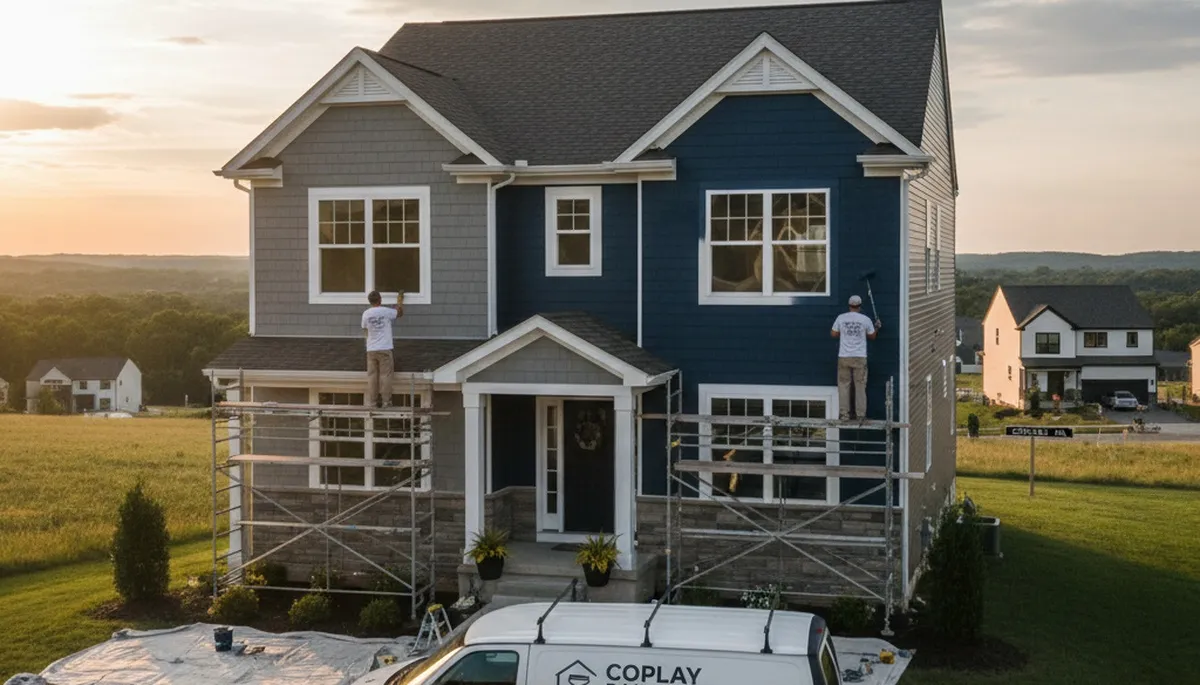 Professional house painting services on residential home exterior in Allentown, PA