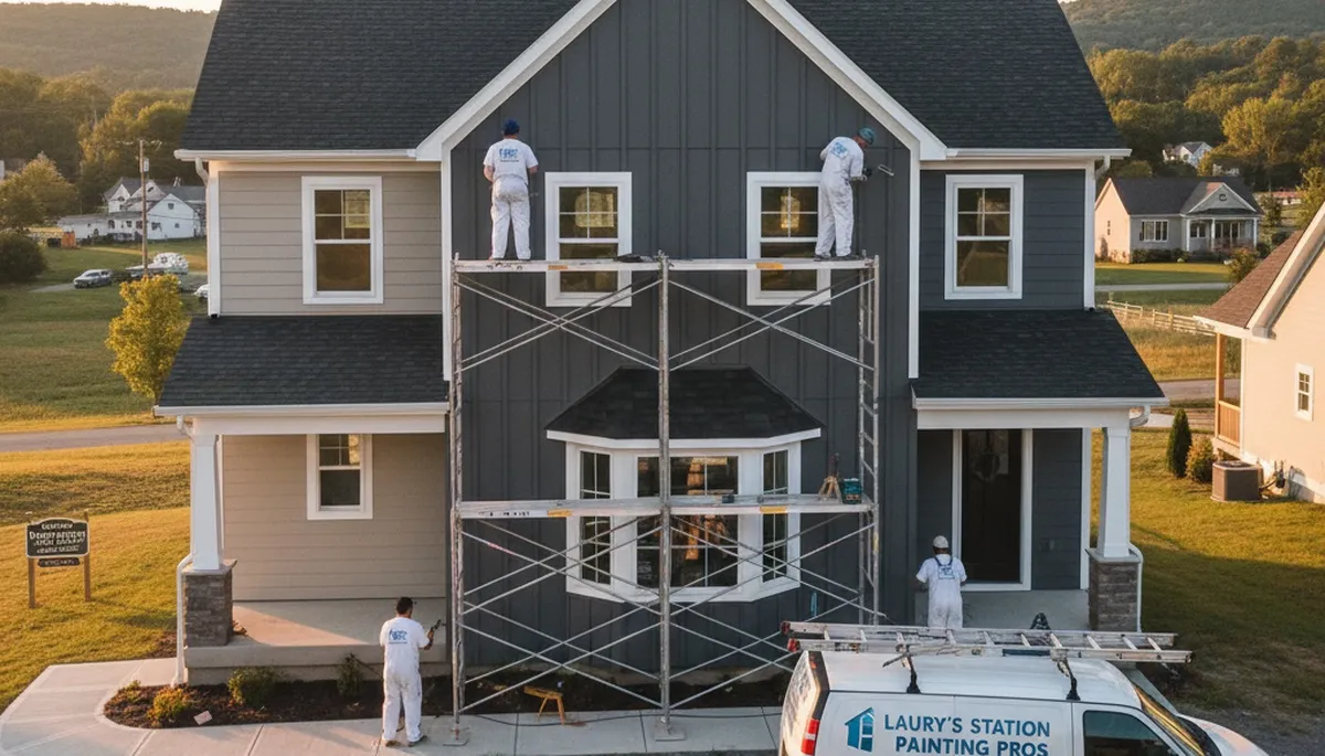 Professional house painters working on exterior home painting in Allentown PA