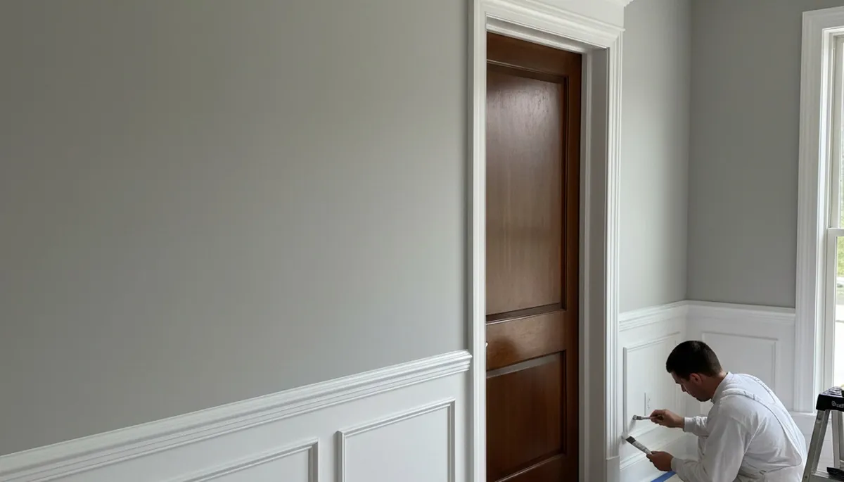 Professional interior trim painting with crisp detail in an Allentown, PA home by expert house painters