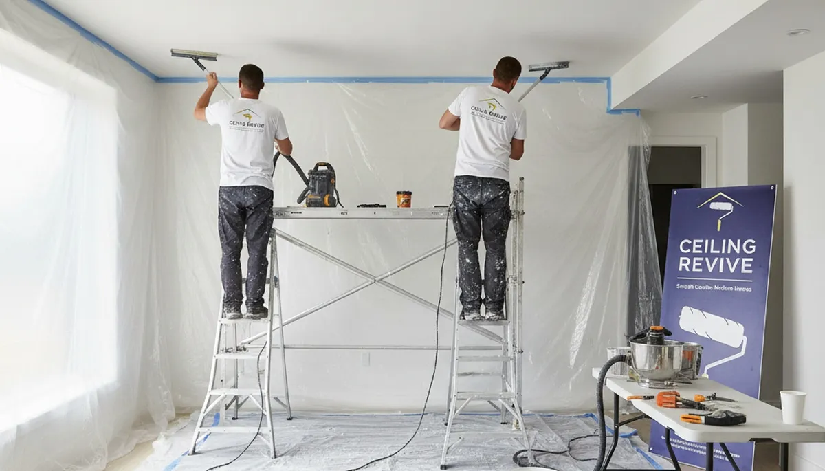 Professional popcorn ceiling removal in Allentown, PA home by expert painting contractors