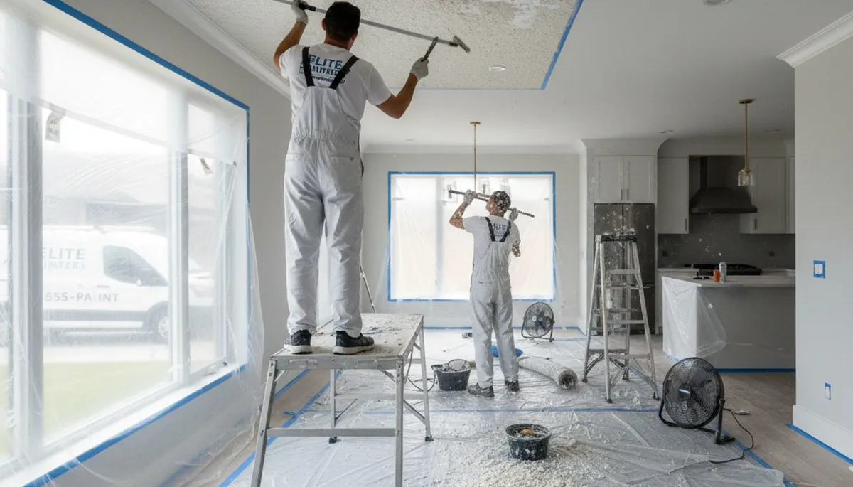 Professional popcorn ceiling removal service in Allentown, PA transforming home interiors