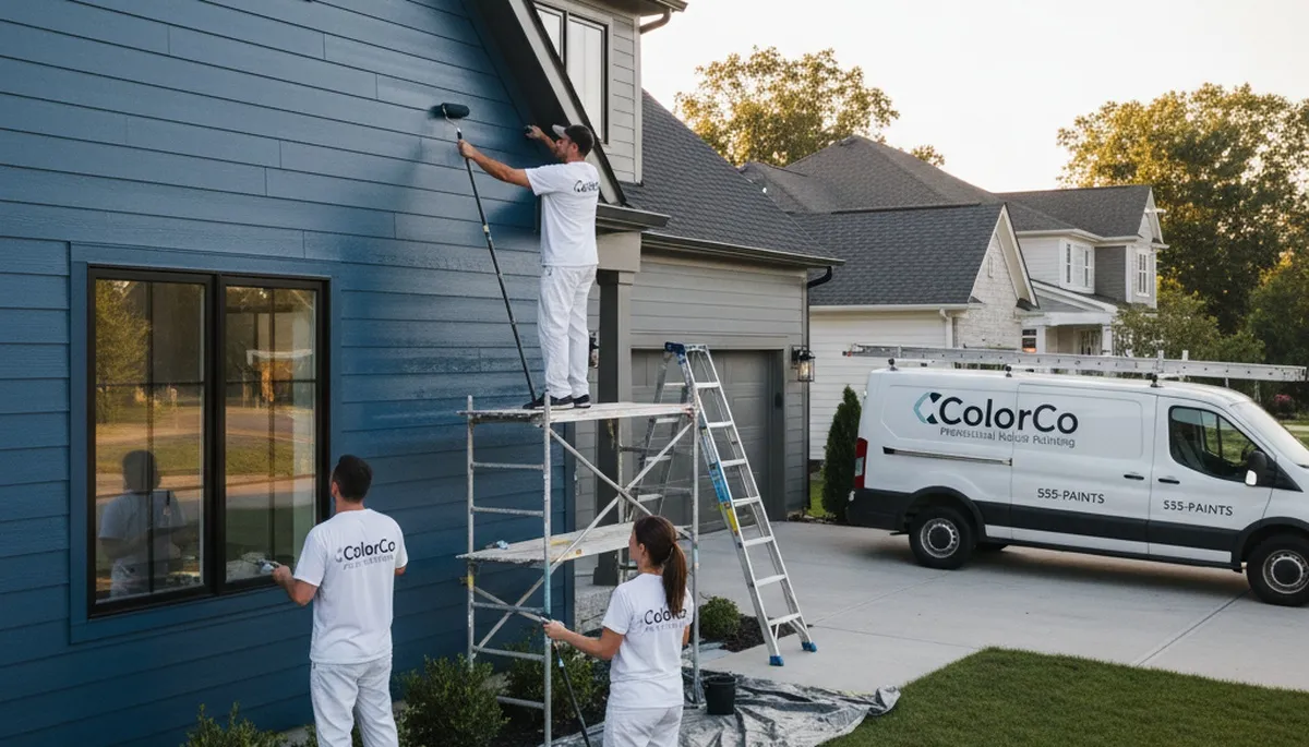 Professional siding painting on a residential home in Allentown, PA by expert house painters