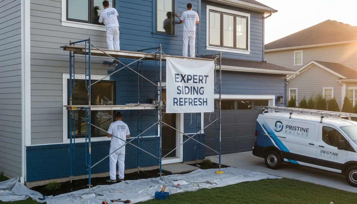 Professional siding painting on a home exterior in Allentown, PA by expert house painters