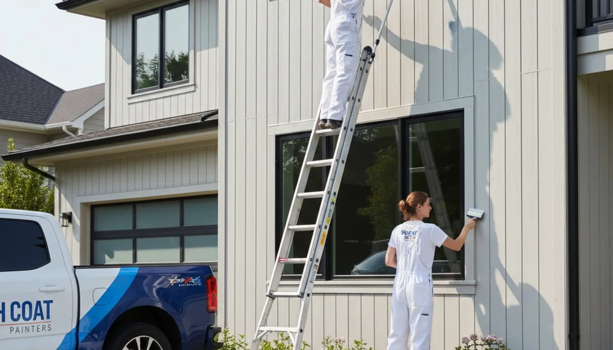 Professional siding painting on a home exterior in Allentown, PA by local house painters
