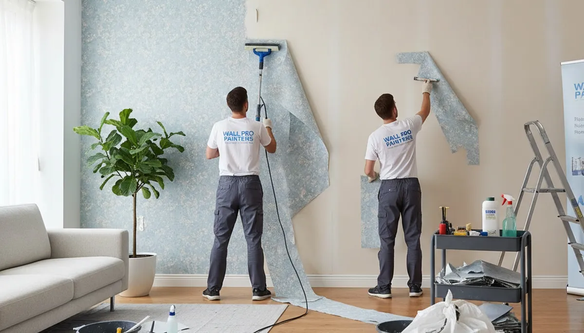 Professional wallpaper removal and wall prep by house painters in Allentown, PA homes